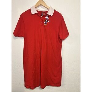 Vintage Disney Woman's Dress Large Mickey Minnie Red Mini Dress